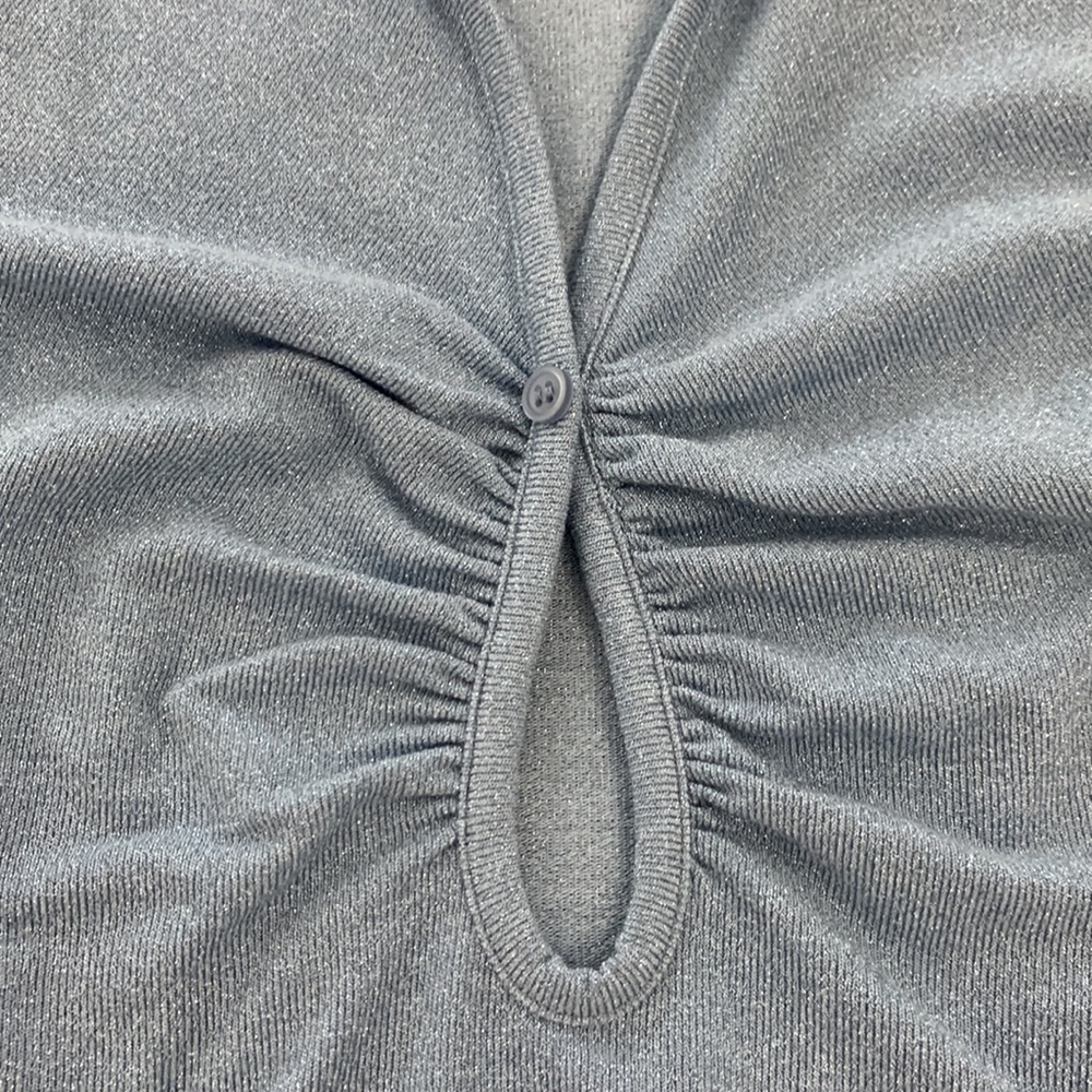 NWT Zara Light Blue Open Detail Ruched Top - Picture 13 of 14